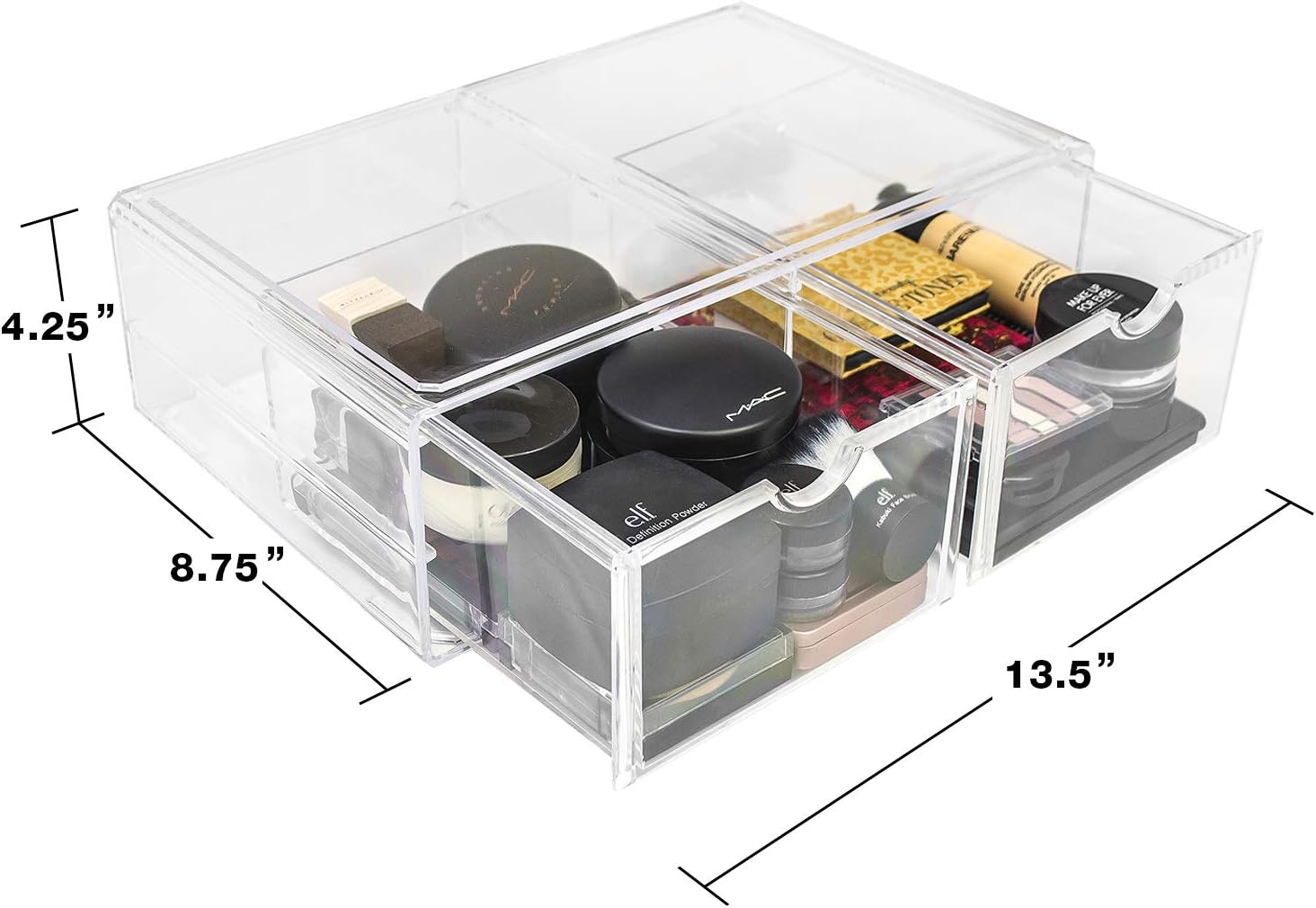 Sorbus Acrylic Cosmetics Makeup and Jewelry Storage Case X-Large Display Sets –Interlocking Scoop Drawers to Create Your Own Specially Designed Makeup Counter –Stackable and Interchangeable: Home & Kitchen