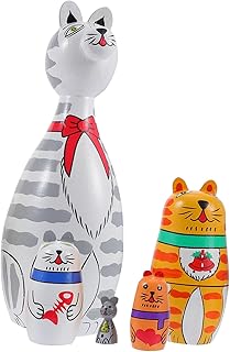 ibasenice 5 Pçs Animais Matryoshka Artes E Ofícios Para Empilhar Meninos Bonecos De Aninhamento Bonecos De Natal Presépio Bonecos De Aninhamento Em Branco Conjunto De Bonecas De Animais