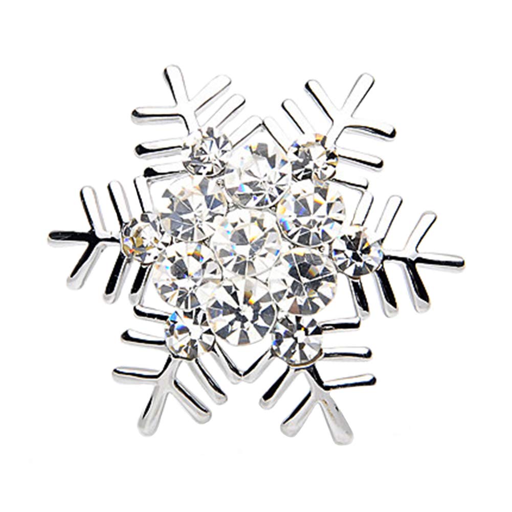 Broche Broches De Flocon De Neige En Strass For Femmes Et Hommes, 2 Couleurs, Broche De Fleur D'hiver, Cadeaux Pinces Pour Châle (Color : 01