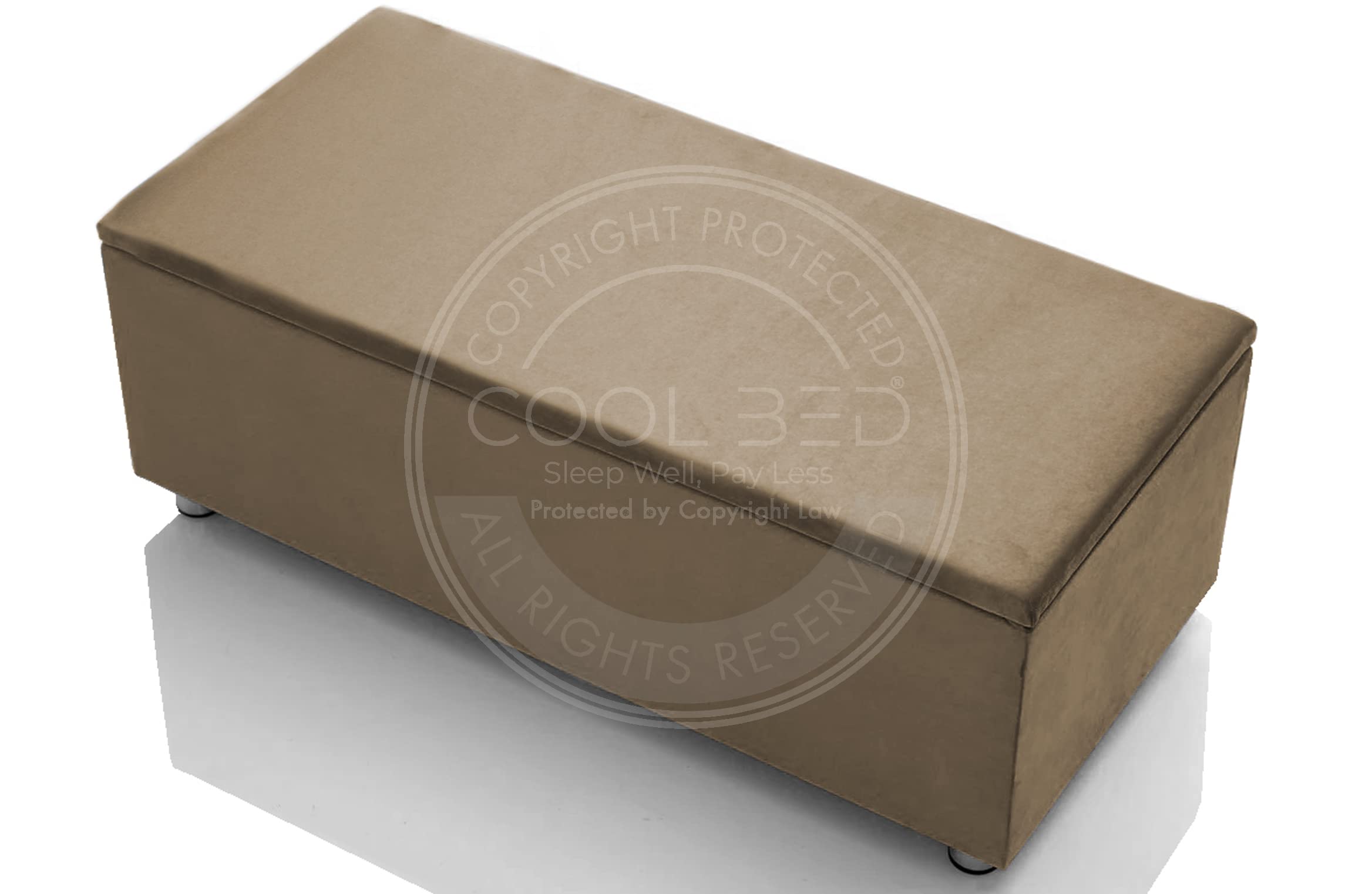 COOL BED Sleep Well, Pay Less New Large Ottoman Storage Boxes with Lid in Plain Mink Plush Velvet Top Bench Footstool Blanket Toy Box for Kids (Mink Plush)