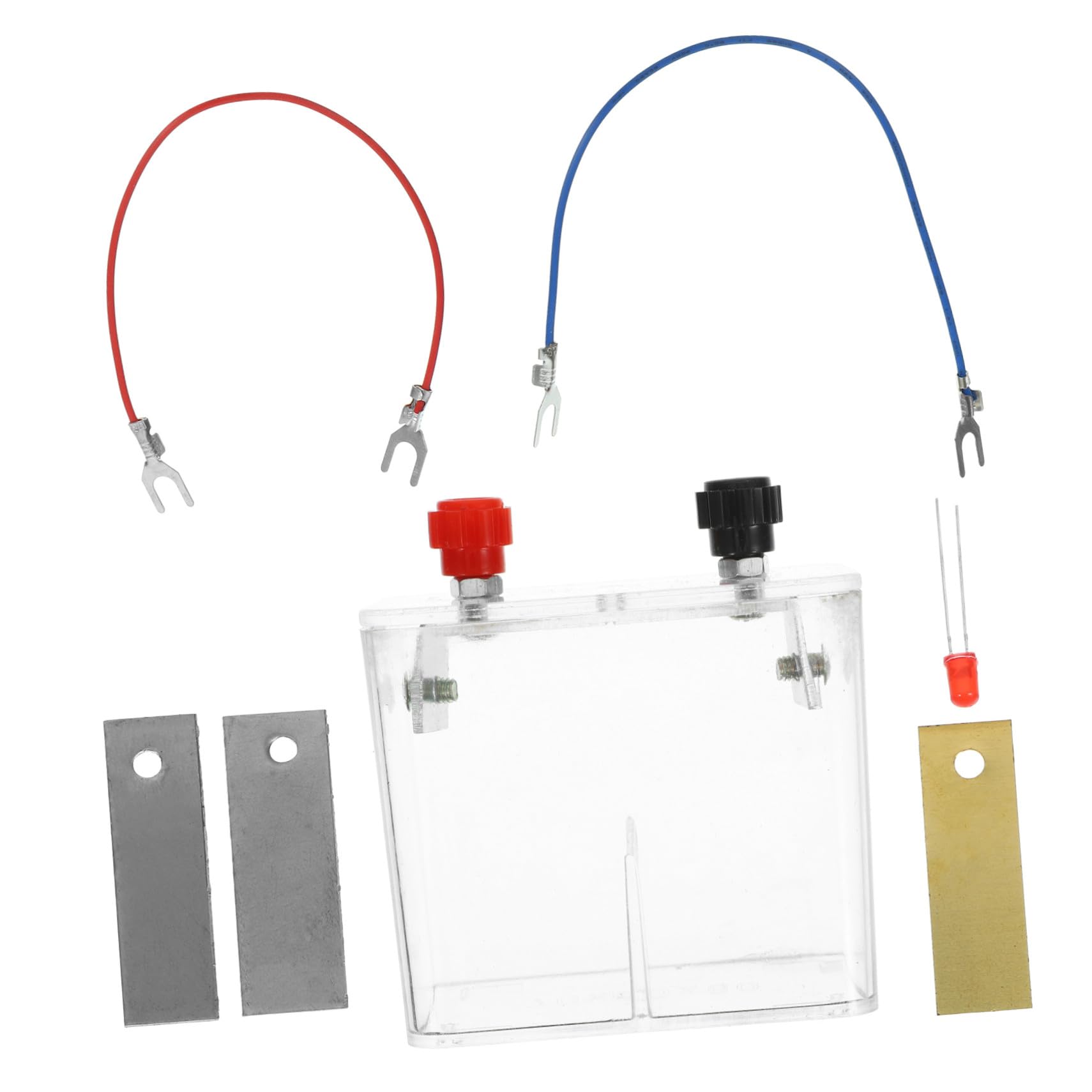 Fruit Battery Experiment Kit Science Project for Teens and Adults Diy Electrochemical Cell Educational Science Set Copper, Iron, Zinc Plates for Classroom and Home Learning