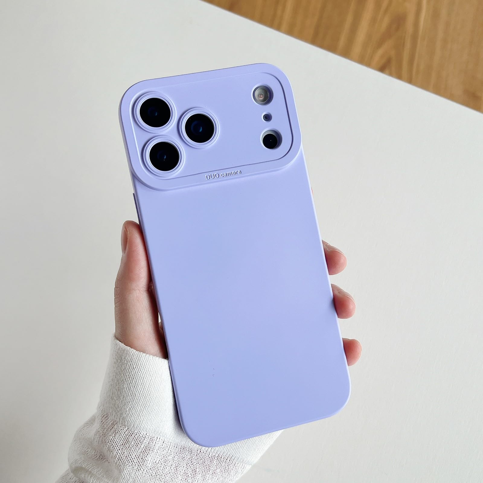 Coque iPhone 17 antichoc rigide silicone souple lilas au dos - 8