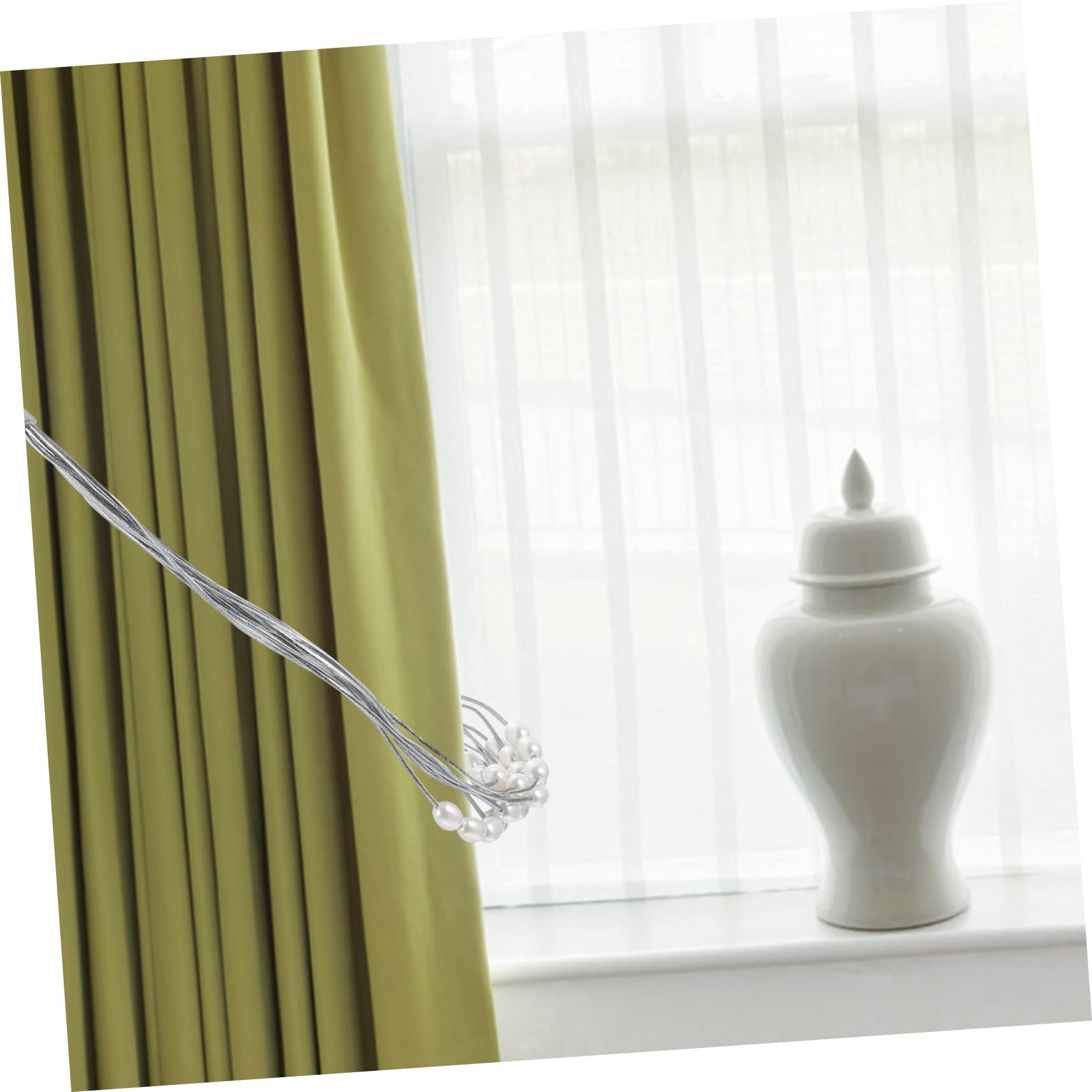 Alipis 10 Pezzi Cordino per Tende con Perle Decorazione casa Moderne Fermatenda per Tende Versatile Supporto per Tende di Perle fermacravatta di Perle Tende Trasparenti Tende per finestre