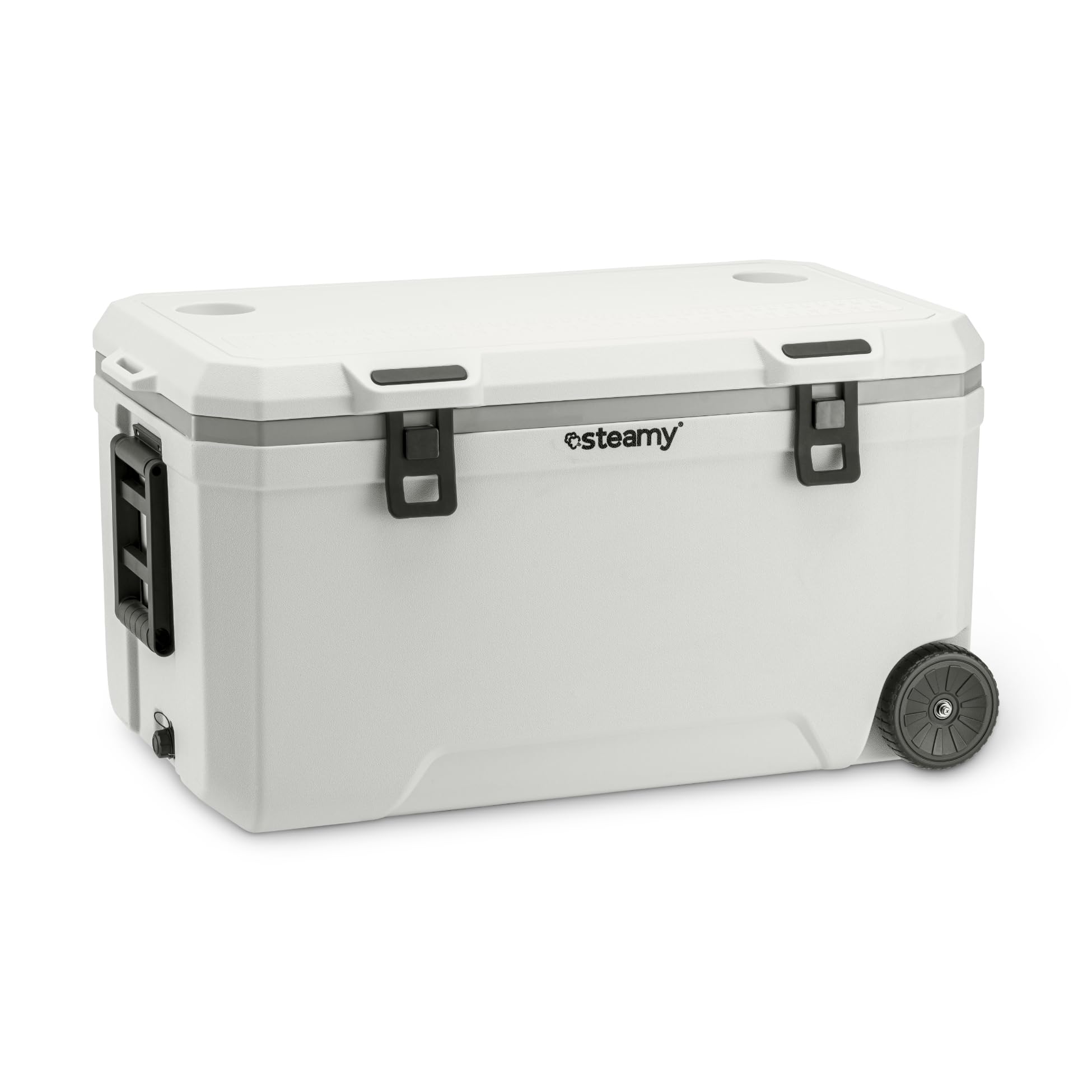 Steamy Marine 120 Cooler on Wheels White