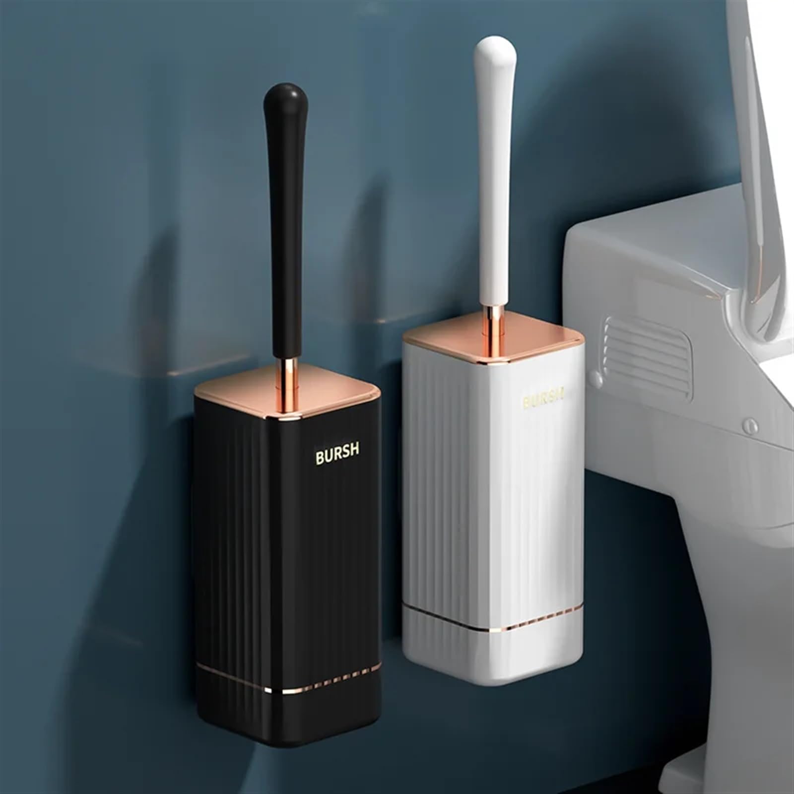 Spazzola per la Pulizia del WC con setole morbide Flessibili e Senza Angoli Morti in Silicone TPR con Base