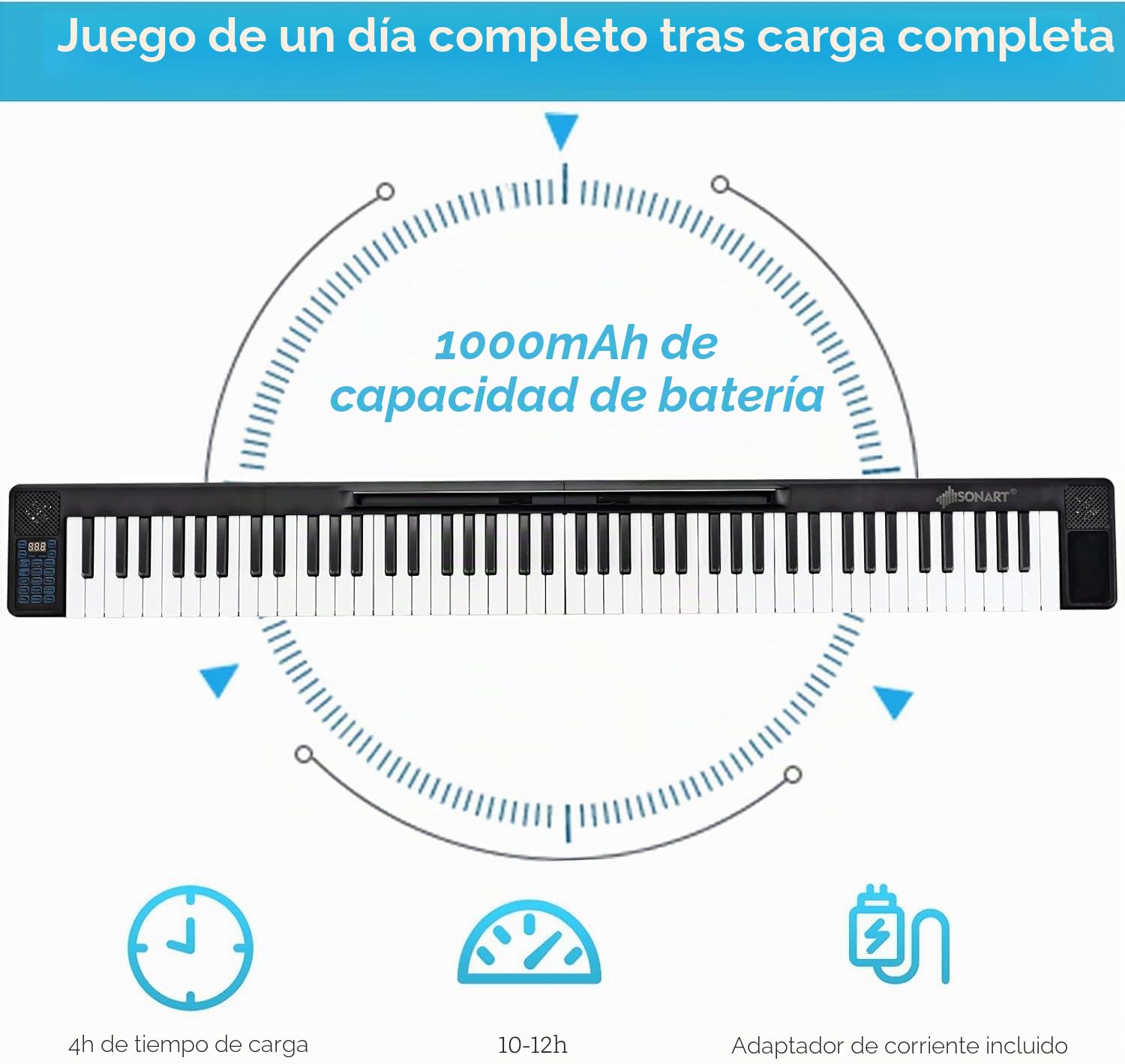 GOPLUS Piano Digital 88 Teclas Portátil, Piano Electrónico Teclado con MIDI Bluetooth, 128 Tonos, 128 Ritmos, Pedal y Bolsa de Transporte, Piano Multifuncional Plegable para Niños y Principiantes