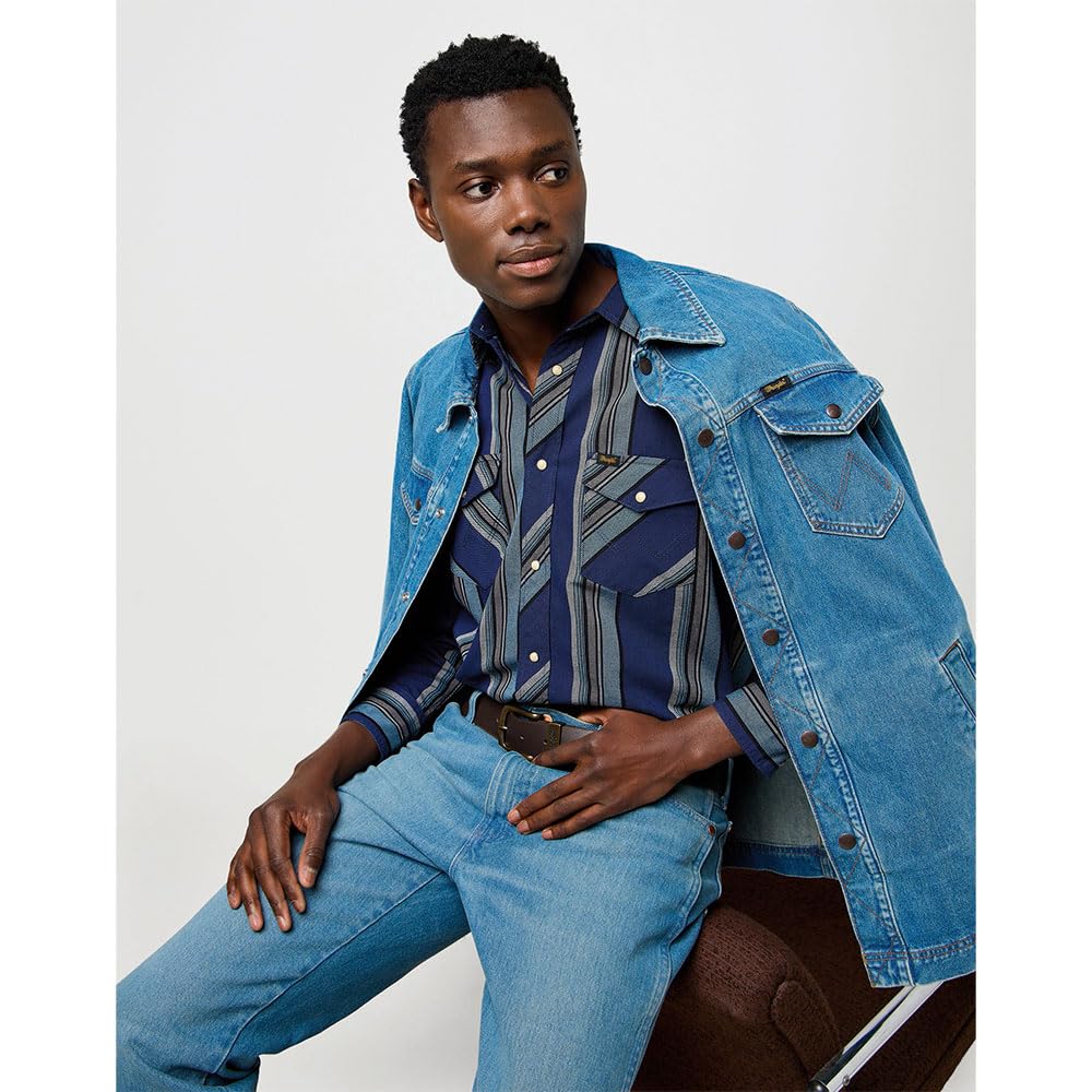 Wrangler - Camisa Hombre - Corte Regular - Western Indigo Shirt - Azul Marrón