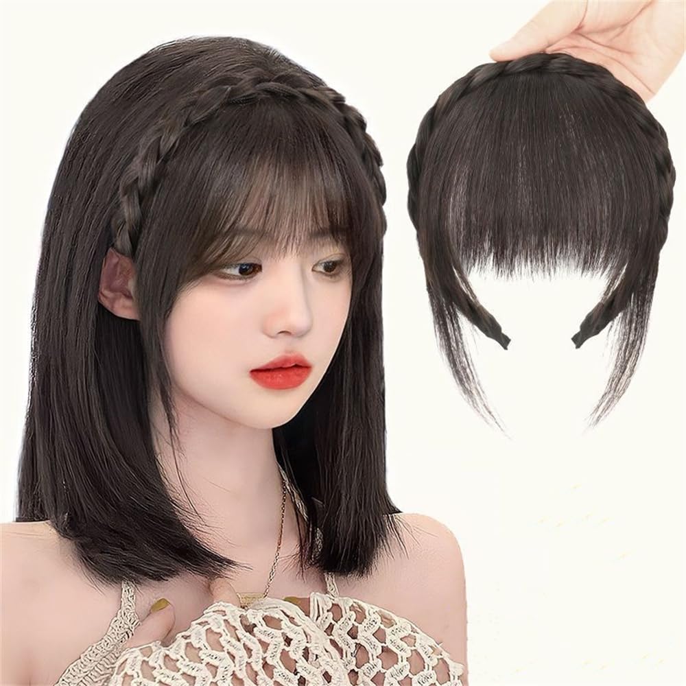 Amazon.co.jp: 前髪ウィッグ 三つ編み カチューシャ ぱっつん