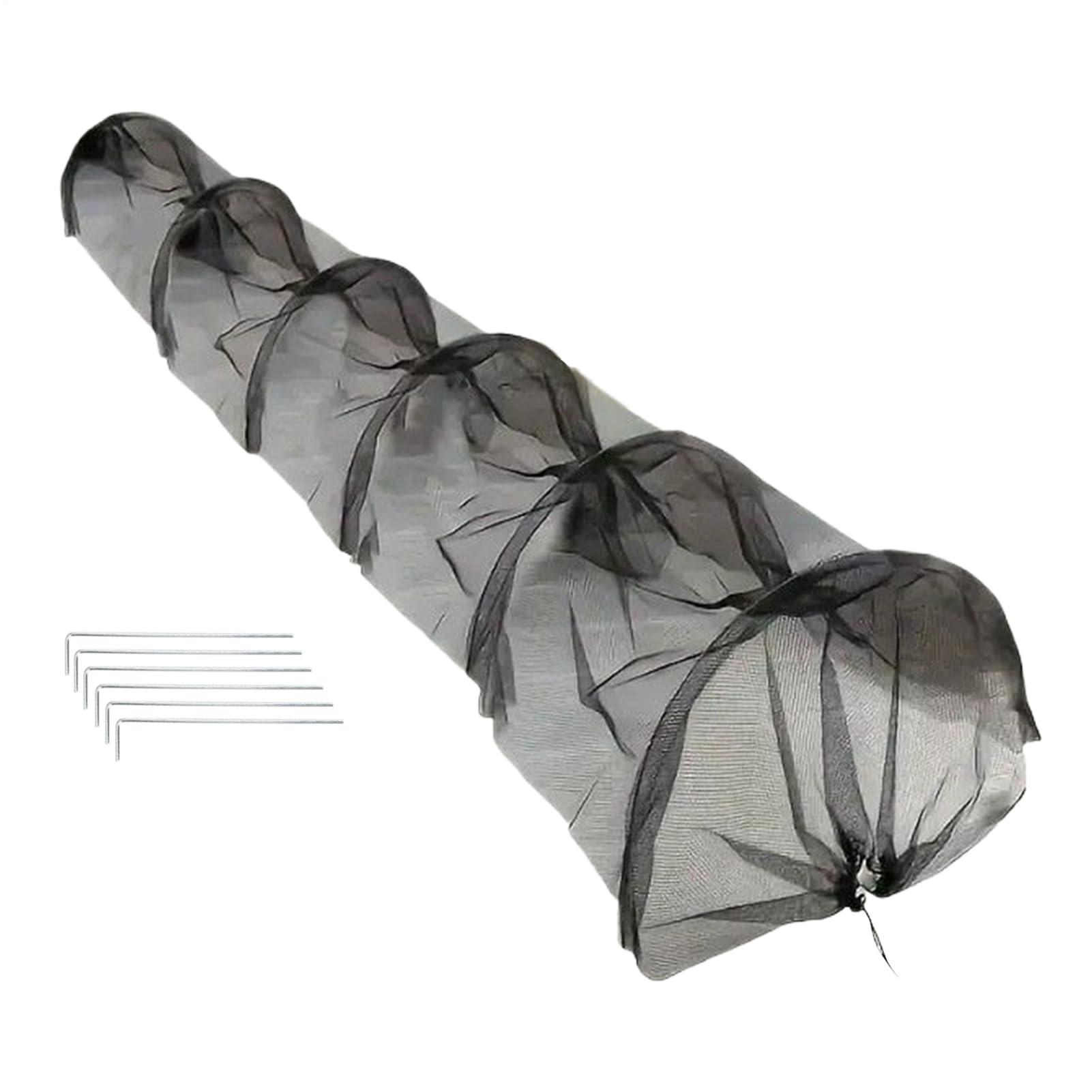 Shade Net Tunnel, Outdoor Plant Row Cover Tent, Backyard Cold-Weather Crop Shelter, Insulating Garden Netting for Vegetable Protection,118.11x17.72x17.72 inches, Gray