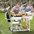 Shintenchi Grill Table for Weber 22" & 18" Original Kettle, Outdor Grill Cart with Wheels, Movable Outdoor Prep Table Cooking Station for JumboJoe Master-Touch Charcoal Grill