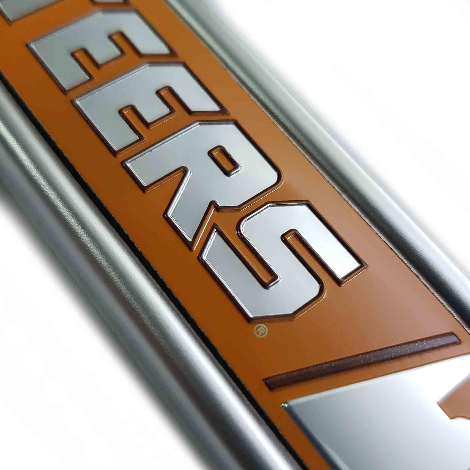 FANMATS NFL Embossed License Plate Frame, Stainless Steel Frame with Stamped Aluminum Team Logo Inserts, 6.25in x 12.25in