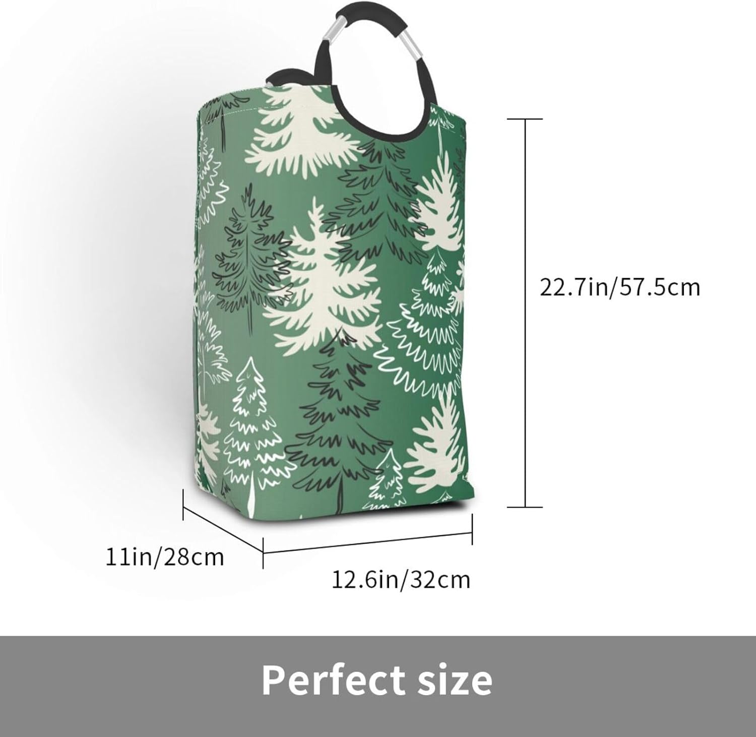 Christmas Laundry Basket Organizer Collapsible Tall Laundry Hamper Nursery Storage Baskets Bin with Handles for Toy Organizer Clothes Bathroom Travel