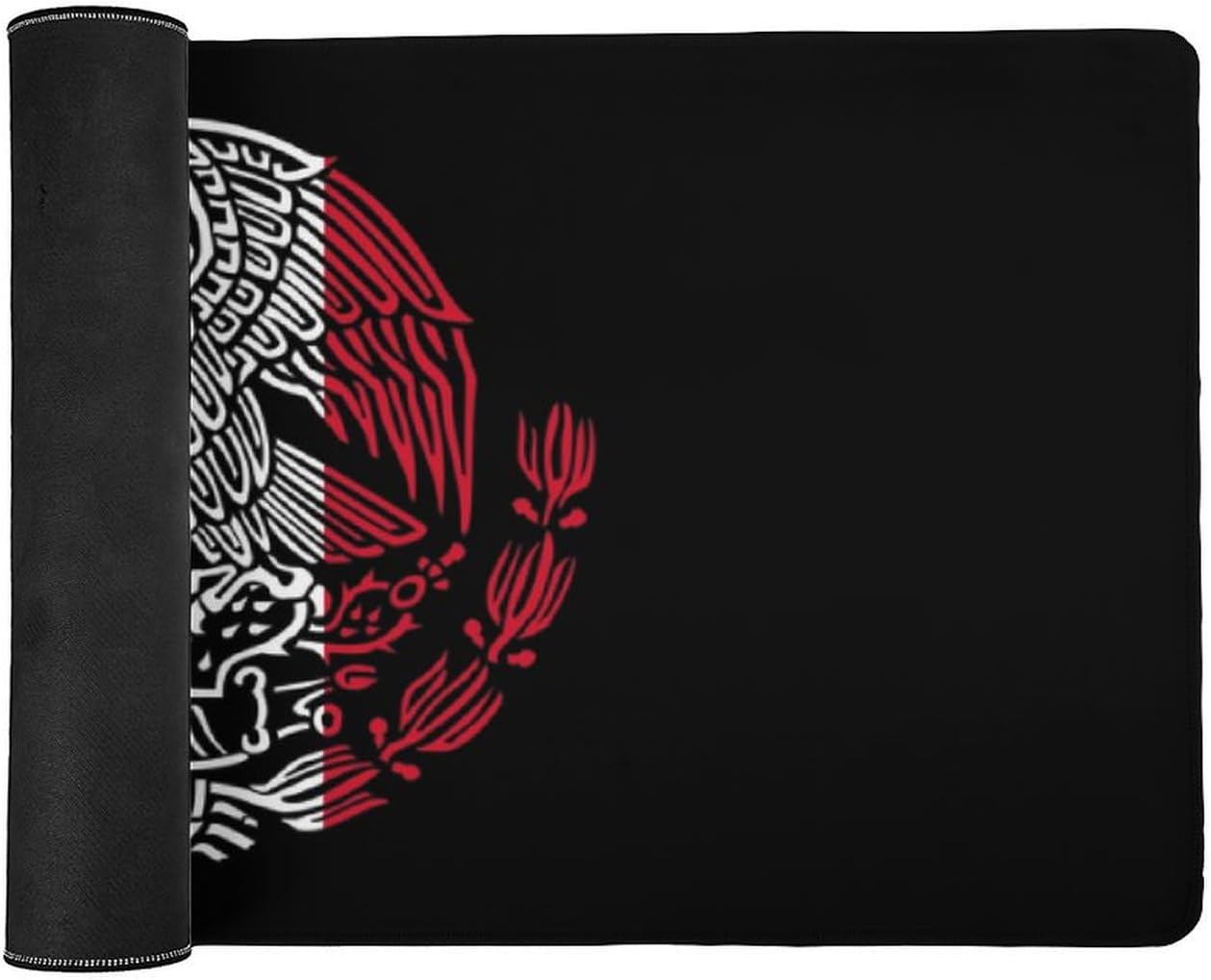 Mexico Flag Snake Eagle Mexican Logo Desk Mat with Stitched Edge Stylish Large Mouse Pad Home Office Accessory 40x90cm
