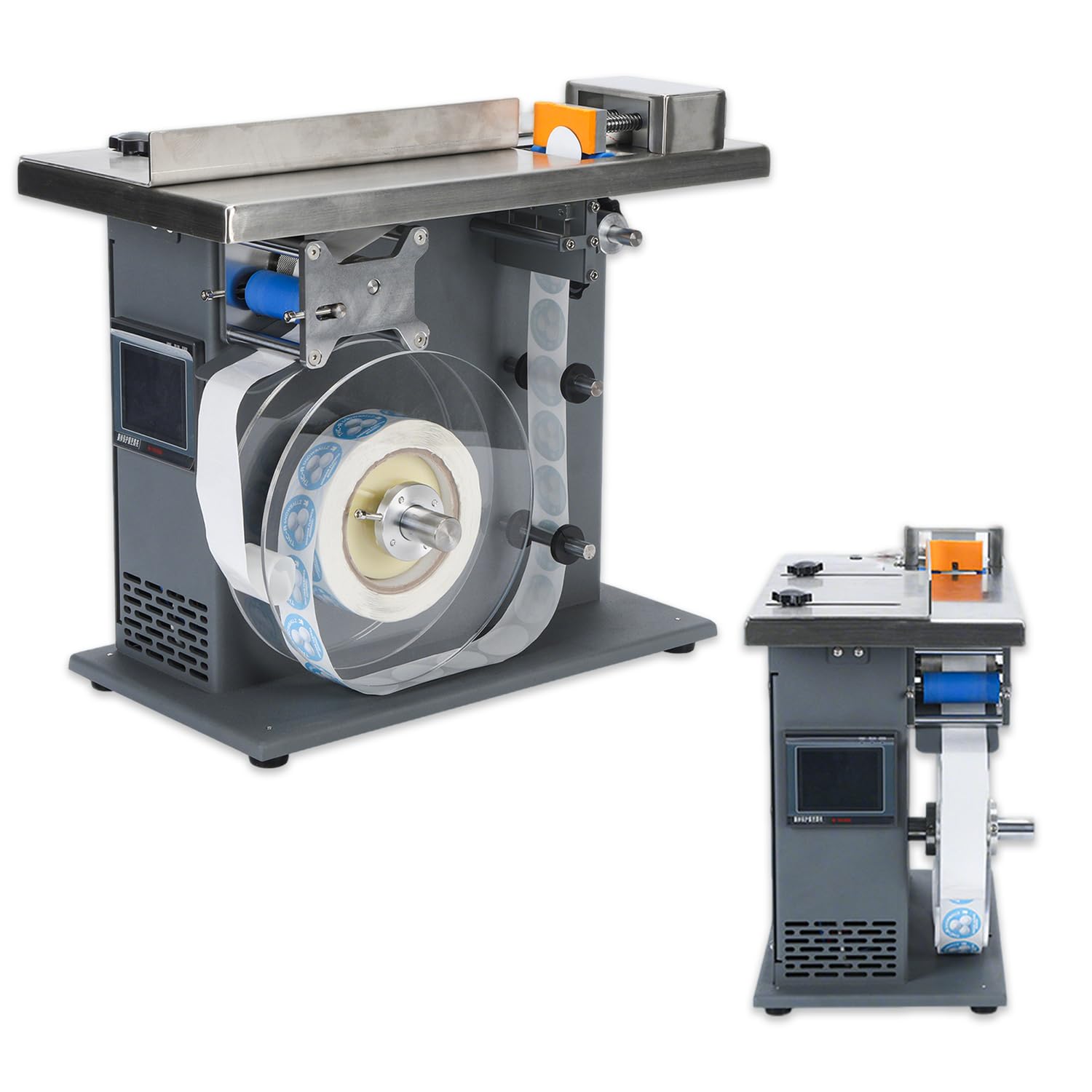 Etichettatrice angolare semiautomatica Applicatore di Etichette a Scatola da 90 Gradi Piano di Lavoro Robusto ad Ampia Tensione 110-220 V per Uso Industriale 5cm