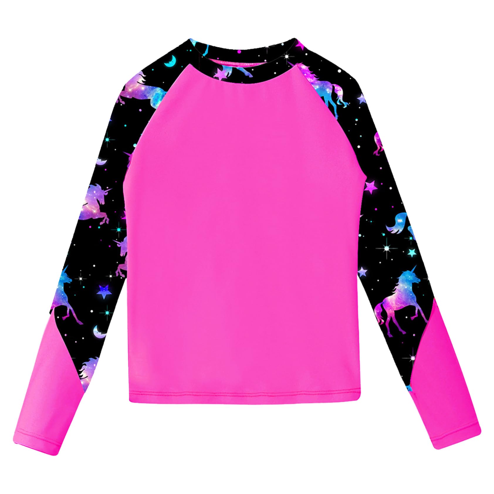 Dziecięca dziewczęca koszulka kąpielowa anty UV top do pływania ochrona z długim rękawem Rashguard 5-16 lat