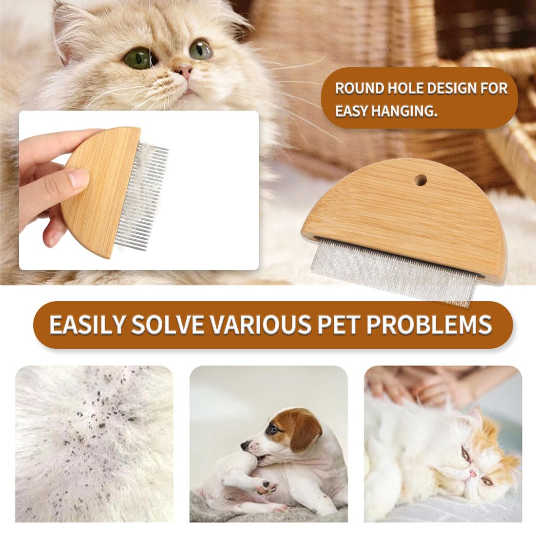 anti puces - 2 pcs Peigne Anti puces pour Chat/Chien,Pas de matière Plastique,Peigne a Puce,Brosse Chat,Peigne Chien,Anti-puces, poux et tiques pour Chiens,Anti-Puce Chaton
