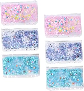 Ciieeo 6 Peças Saco Com Zíper A6 Mini Fichário Pastas Acordeão Transparente Bolsa Com Zíper Bolsa De Armazenamento Transparente Pasta De Notebook Glitter Transparente Bolsos De Pasta Pvc