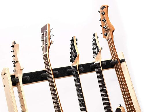 Miniatura 6 de Ruach GR-2 - Soporte y soporte personalizable para guitarras y estuches (5 vías), color abedul
