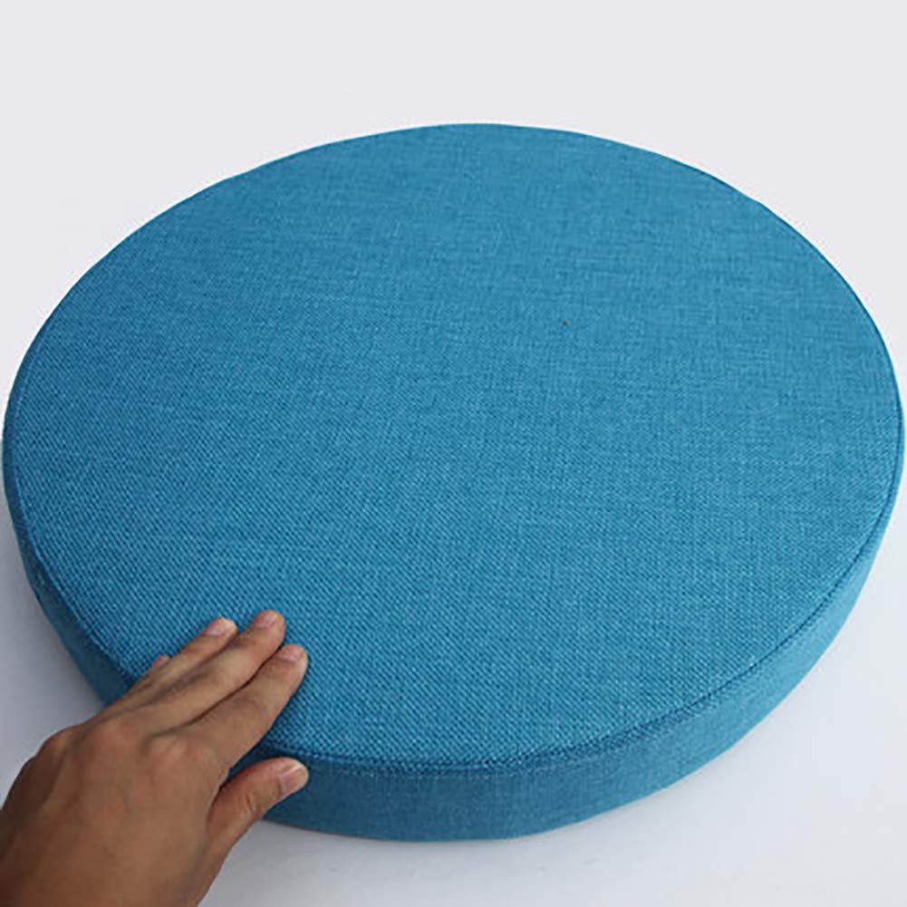 Coussin de méditation japonais bleu lac pour aménager un coin zen de salon