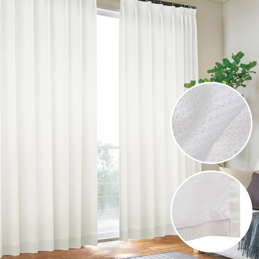 Amazon｜[カーテンくれない] UVカット率【99.3%】の二重レース
