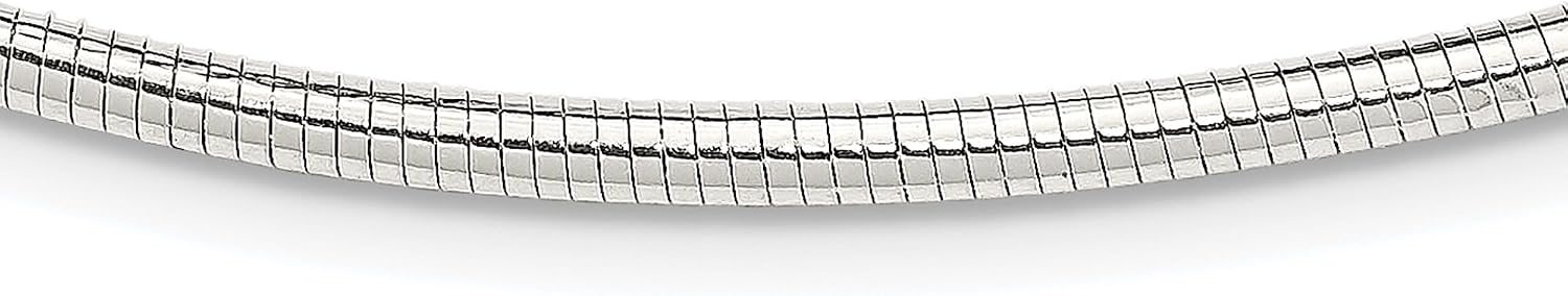 IceCarats 925 Sterling Silver 2.75mm Round Collar Neckwire Choker Omega Chain Necklace 18 inch, Polished For Her