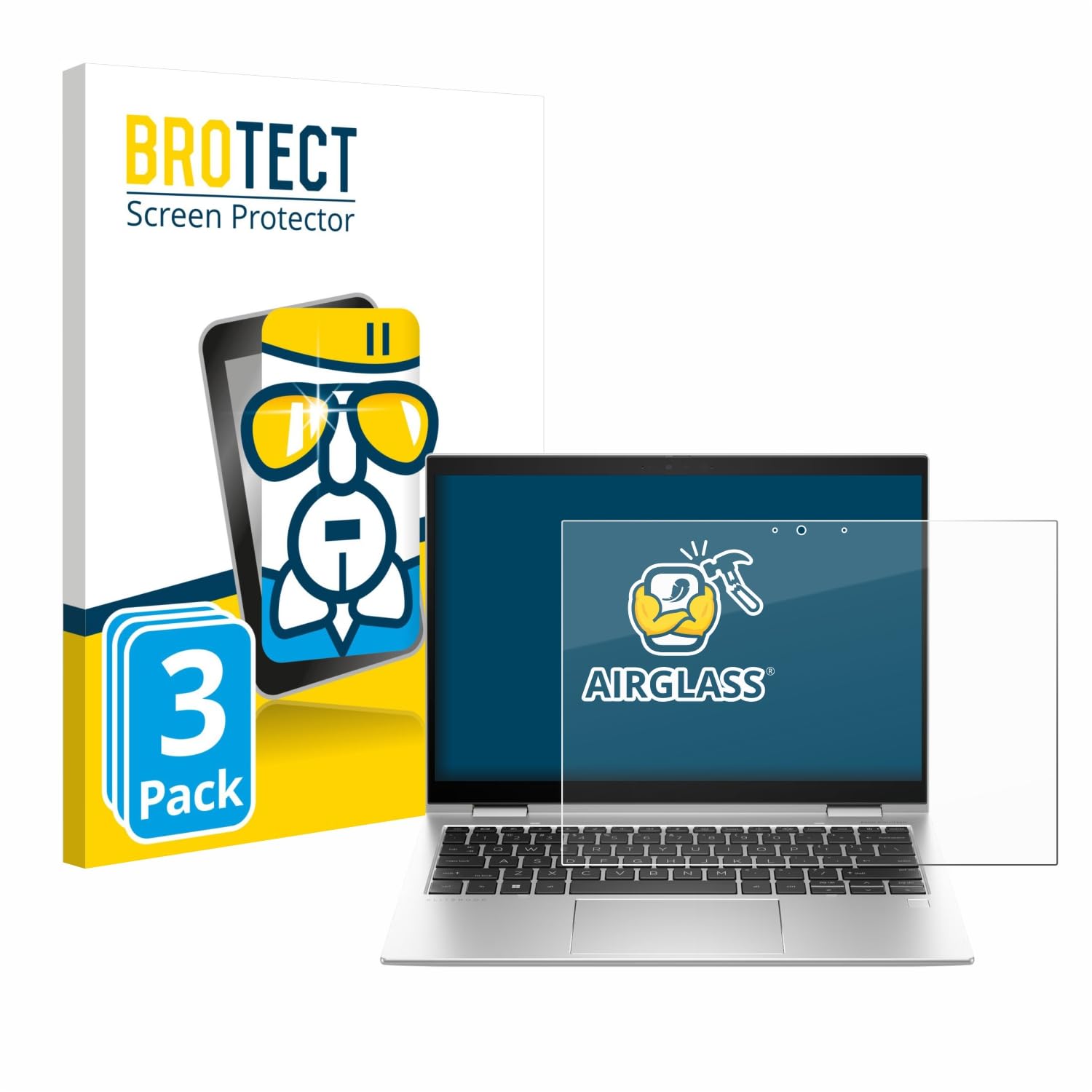brotect Pellicola Protettiva Vetro per HP Elite x360 830 G10 2-in-1 Protezione Schermo (3 Pezzi) [Durezza Estrema 9H, Chiaro]