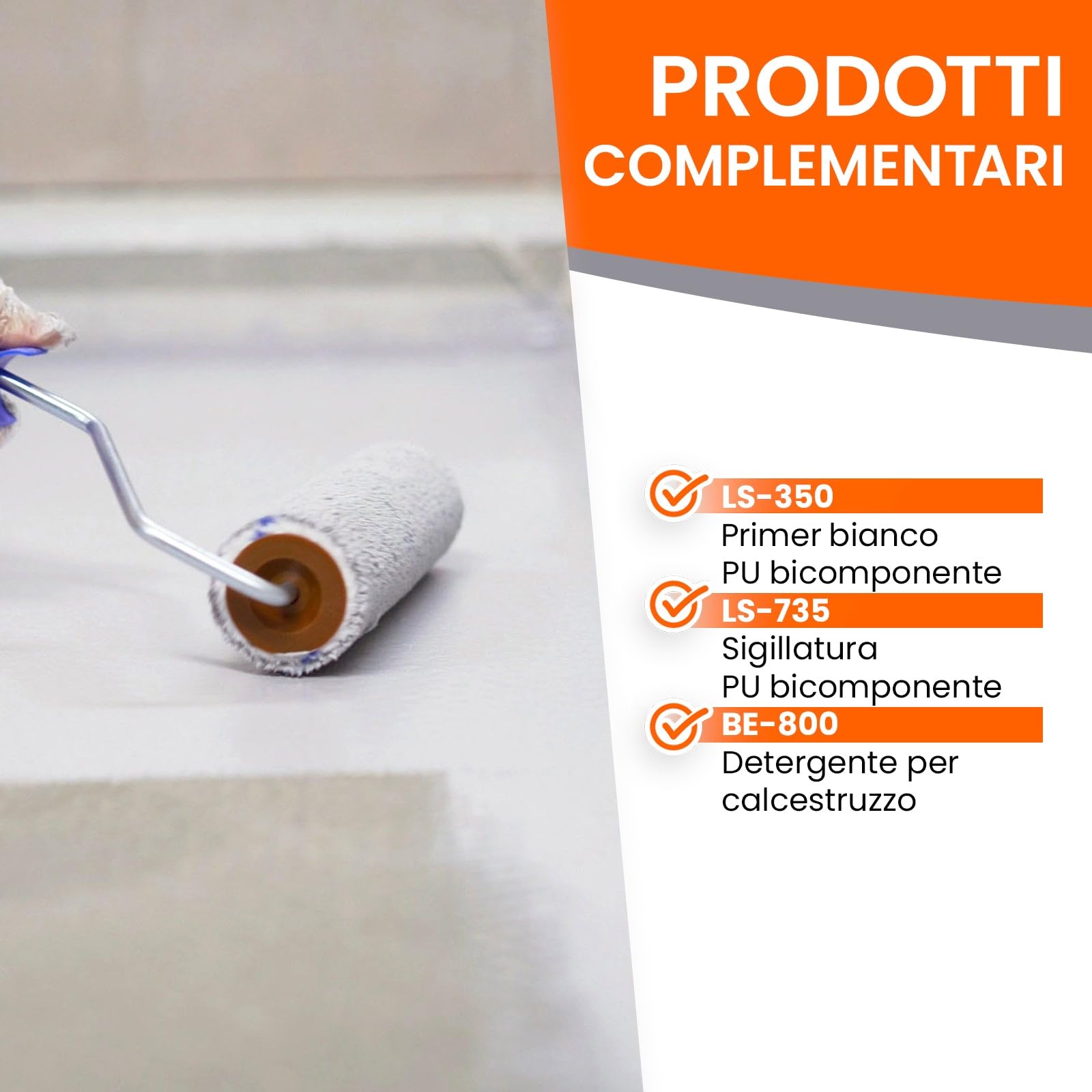 BEKATEQ Vernice per pavimenti 2,5kg Grigio calcestruzzo per interni & esterni - Rivestimento per pavimenti in cemento, legno, metallo, piastrelle - Impermeabile e resistente all'abrasione - LS-740