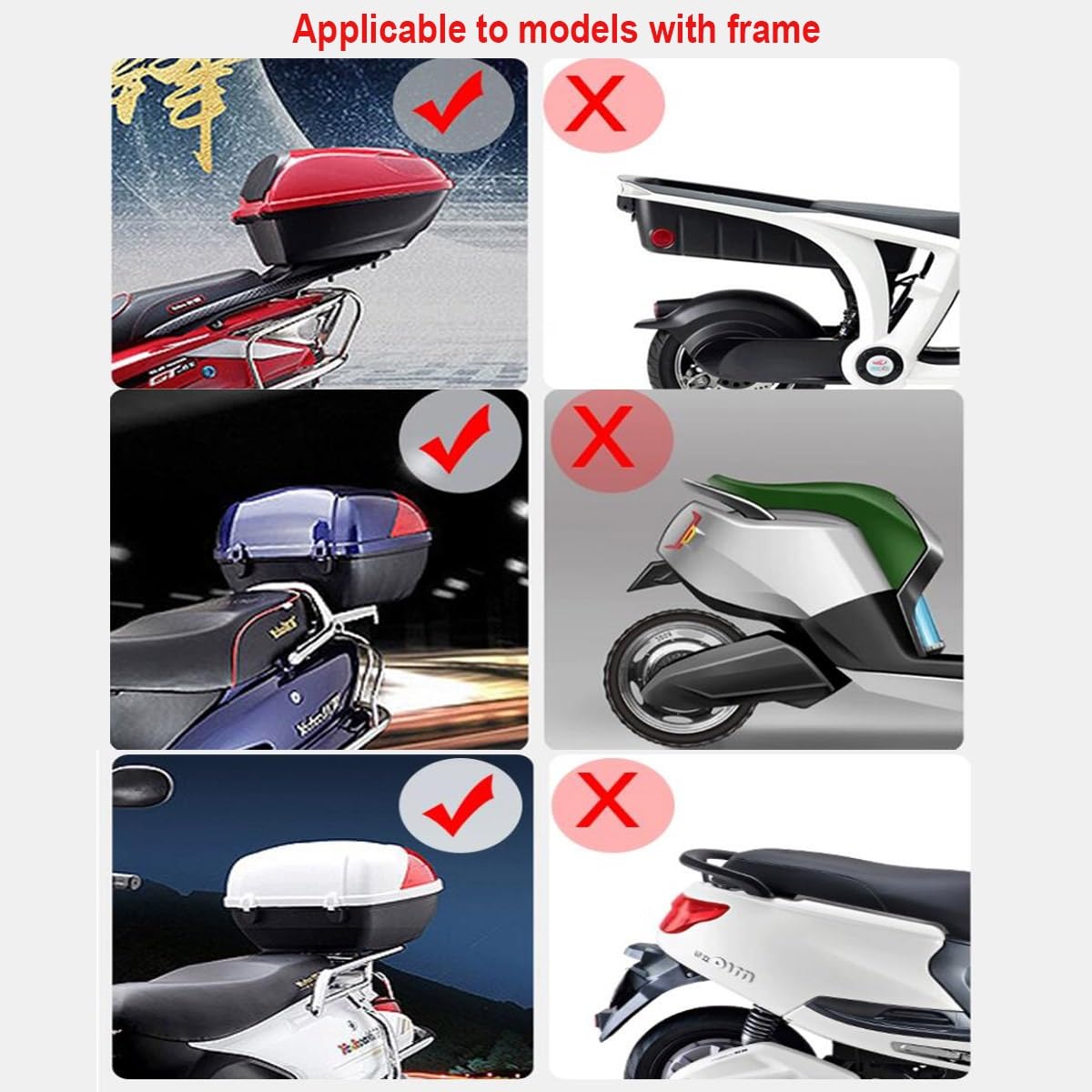 Baúl De Moto Impermeable Universal con Cerradura De Seguridad y Accesorios para Almacenamiento De Casco (Roja, 41x40x30cm)