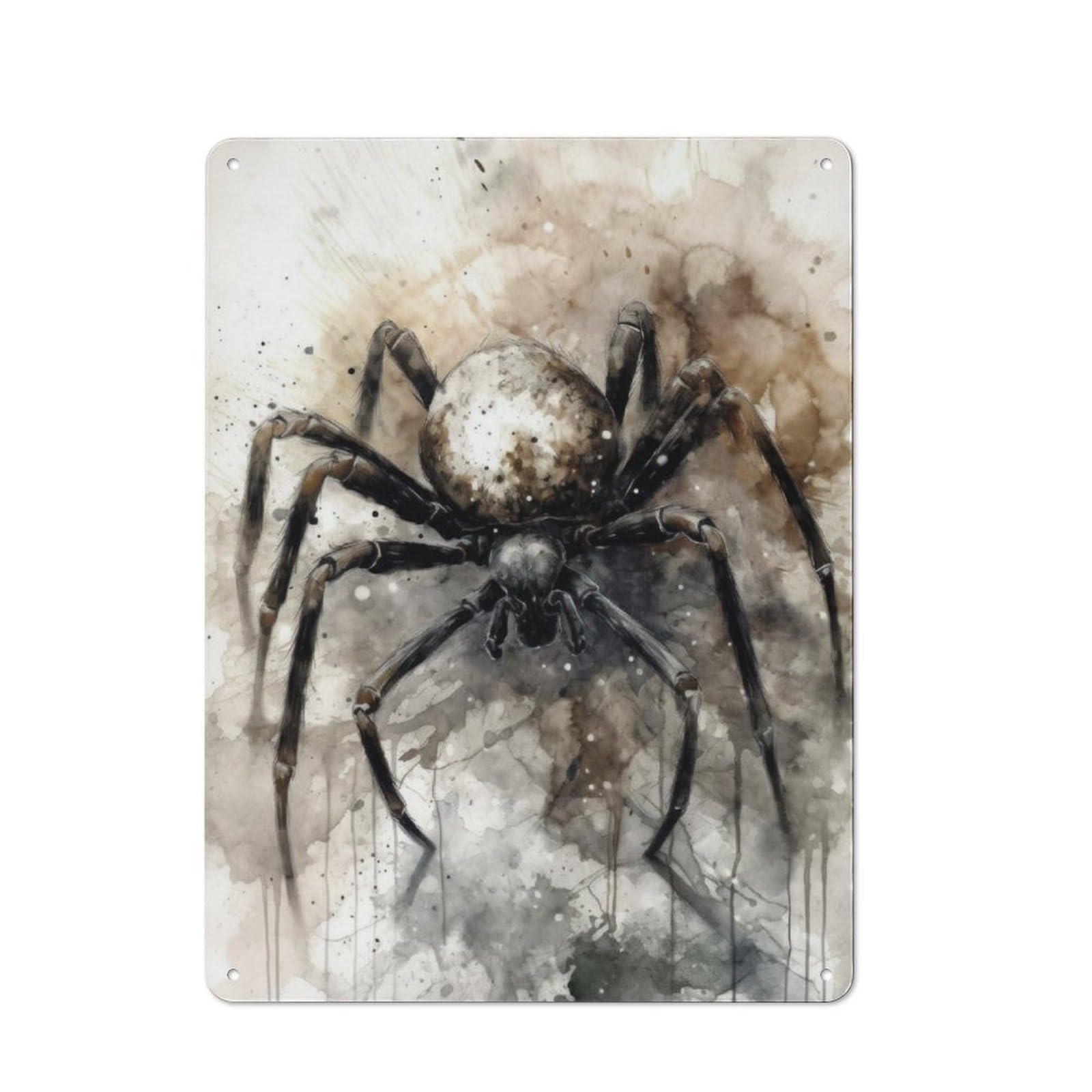 Junmoney Spider Inked Arachnid Vintage-Inspired Tin Sign 40X30cm For Café Or Restaurant, For Cooler-Month Interiors With Vintage Character