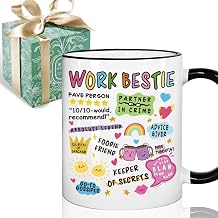 Work Bestie Gifts for Women Coworker Friends, Thank You Friendship Gift for Coworkers Friends Birthday, New Job Farewell Mug Gifts 11oz