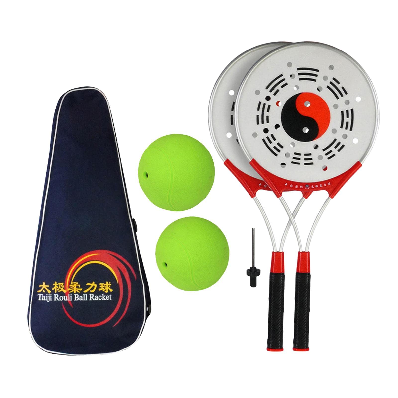 Amagogo Tai Schläger Ball Set Softball Fitness Taiji Rouli Ball Schläger Aufbewahrungstasche für ältere Übungen chinesische Wushu Kampfkunst