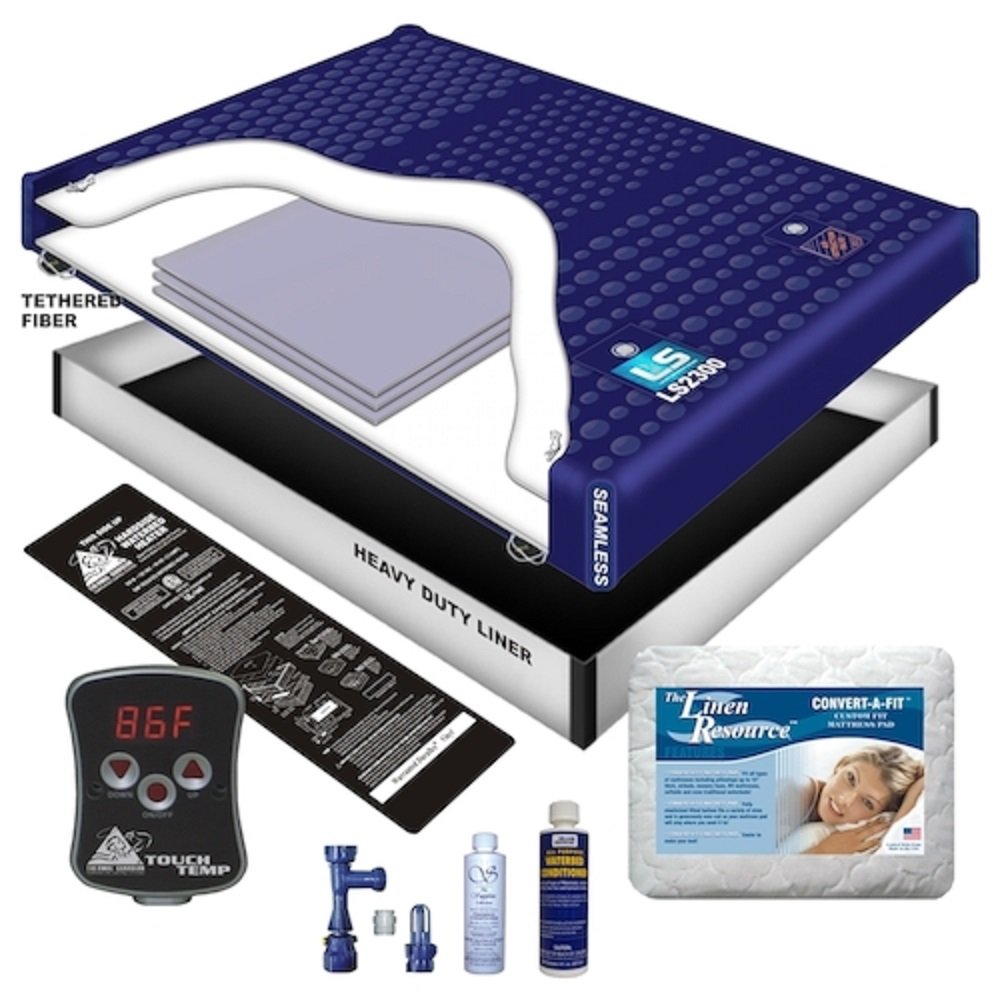 70% WAVELESS WATERBED Mattress/Liner/Digital Heater/PAD/Fill Drain/Conditioner KIT (California King 72x84 1L2P1)