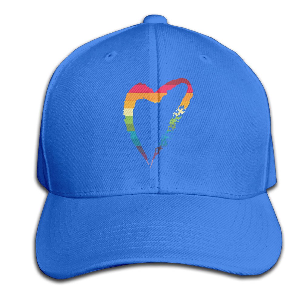 Evaly Funny Unisex Rainbow Love Heart Gay Pride Fishing Hats RoyalBlue