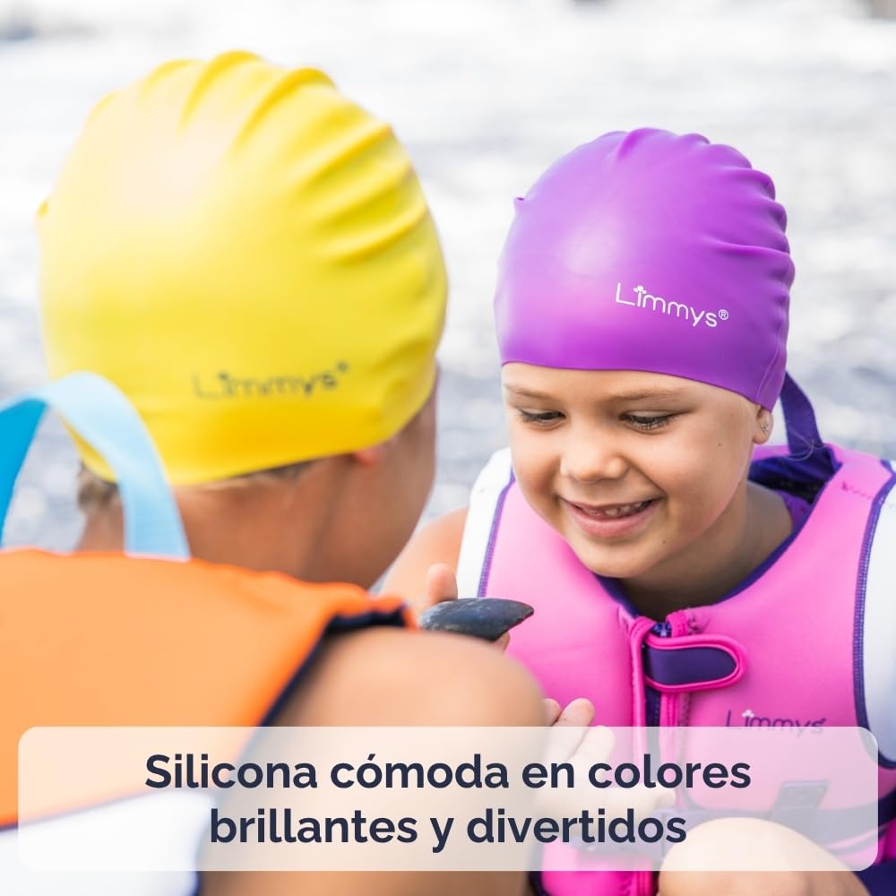 Limmys Gorro de Silicona para Niños Suave Elástico Antideslizante Flexible Protección de Oídos Sin Látex