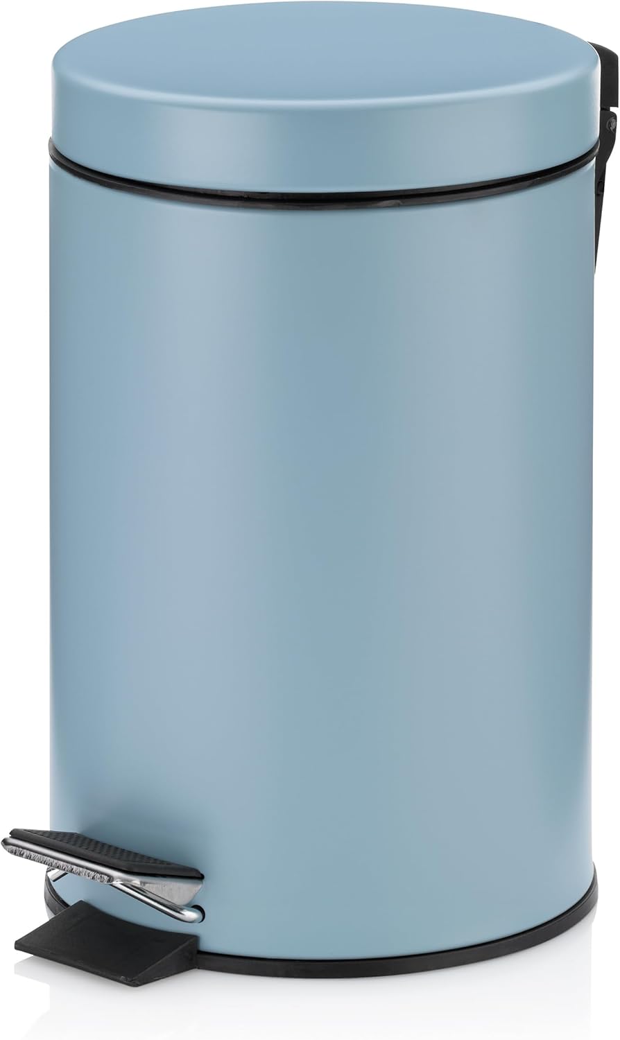 kela Cosmetic bin Blue 3l, Metal Pedal bin Bathroom, Bathroom Waste bin with Inner bin and Carrying Handle, Monaco, Frost Blue matt
