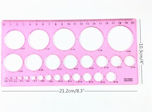 Miniatura 3 de yueton Plantillas de pintura de dibujo de círculo lavable de plástico transparente colorido, 3 piezas, juegos de plantillas de escala, reglas