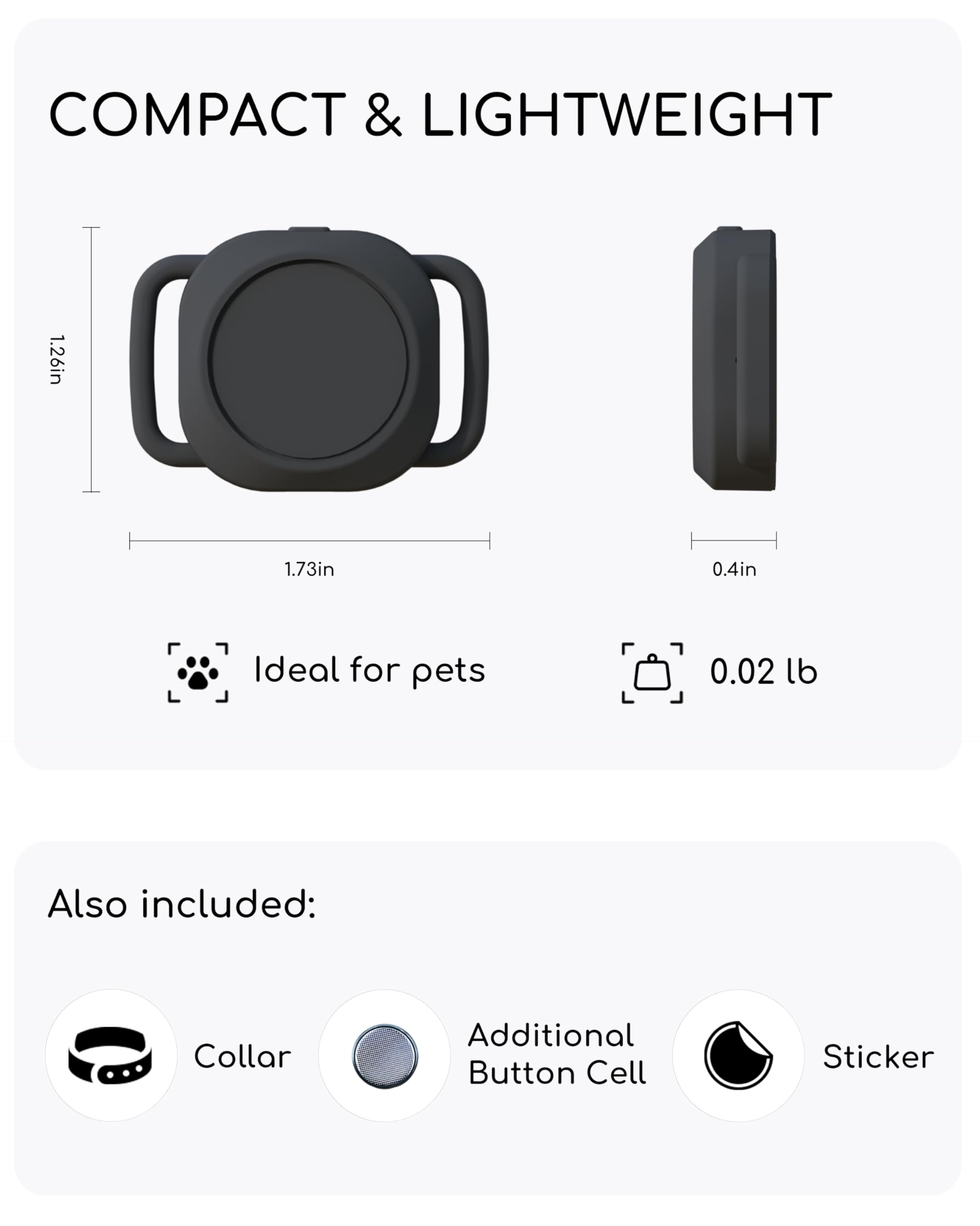Dog Tracker, Smart Dog Collar with Real-time Pet Location, Cat Tracker Collar (iOS Only), No Monthly Fee & Long Battery Life, Works with Find My, Ideal for Dog/Cat (White) - image 4