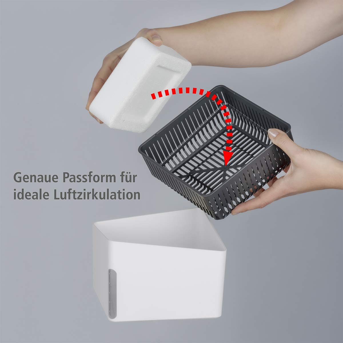WENKO Deshumidificador Mod Cube, 1000 g, para habitaciones de hasta 80 m³, previene moho y malos olores, sin electricidad, silencioso, recargable, blanco — view 14
