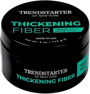 TRENDSTARTER - THICKENING FIBER (4oz) - Medium Hold - Matte Finish - Premium Hair Thickening Clay Pomade - Water-Based - All-Day Hold Styling Product