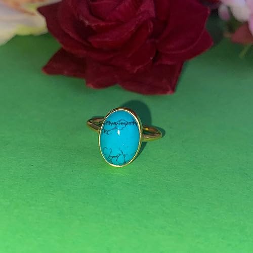 Miniatura 5 de Handmade Oval Gemstone Dainty Minimalist Ring  Yellow Gold Vermeil Ring  Solid 925 Sterling Silver Statement Ring  Everyday Wear Rings For Women