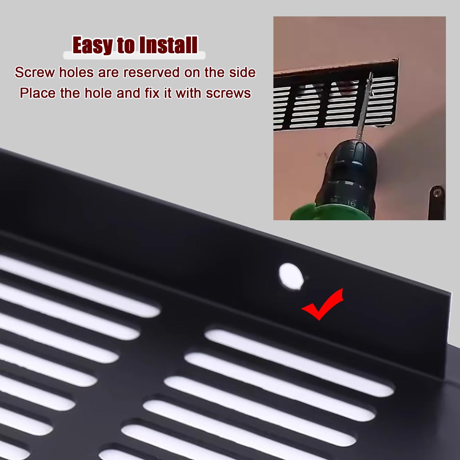 Paquete de 2 cubiertas de ventilación de aluminio con tornillos, rejilla rectangular para entrada y extracción de aire en armario, fregadero, pared, techo y suelo (182 x 220 mm) - Duradero y fácil