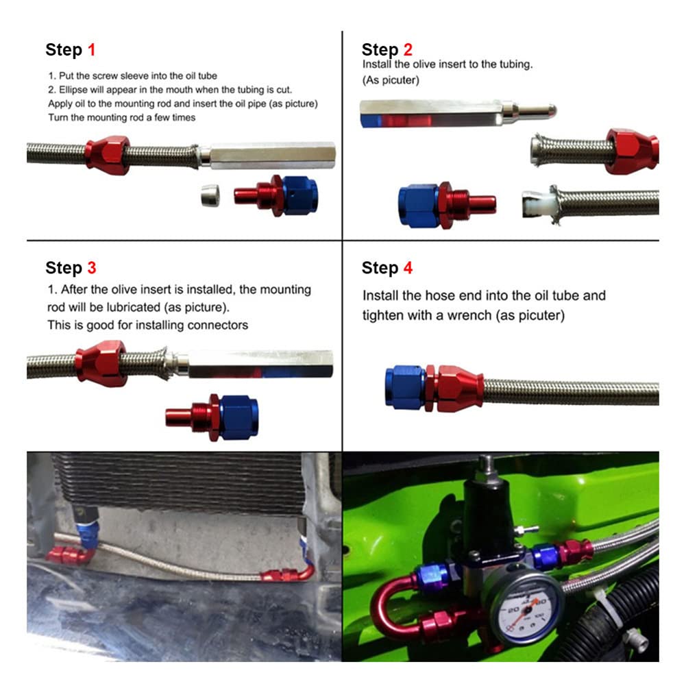 Tubo Carburante Intrecciato,Cpe Tubo Flessibile Per Olio Ad Alta Pressione Linea Di Alimentazione Carburante An4/An6/An8/An10 Tubi Flessibili Intrecciati Tubo Flessibile Per Refrigerante,1 Metro