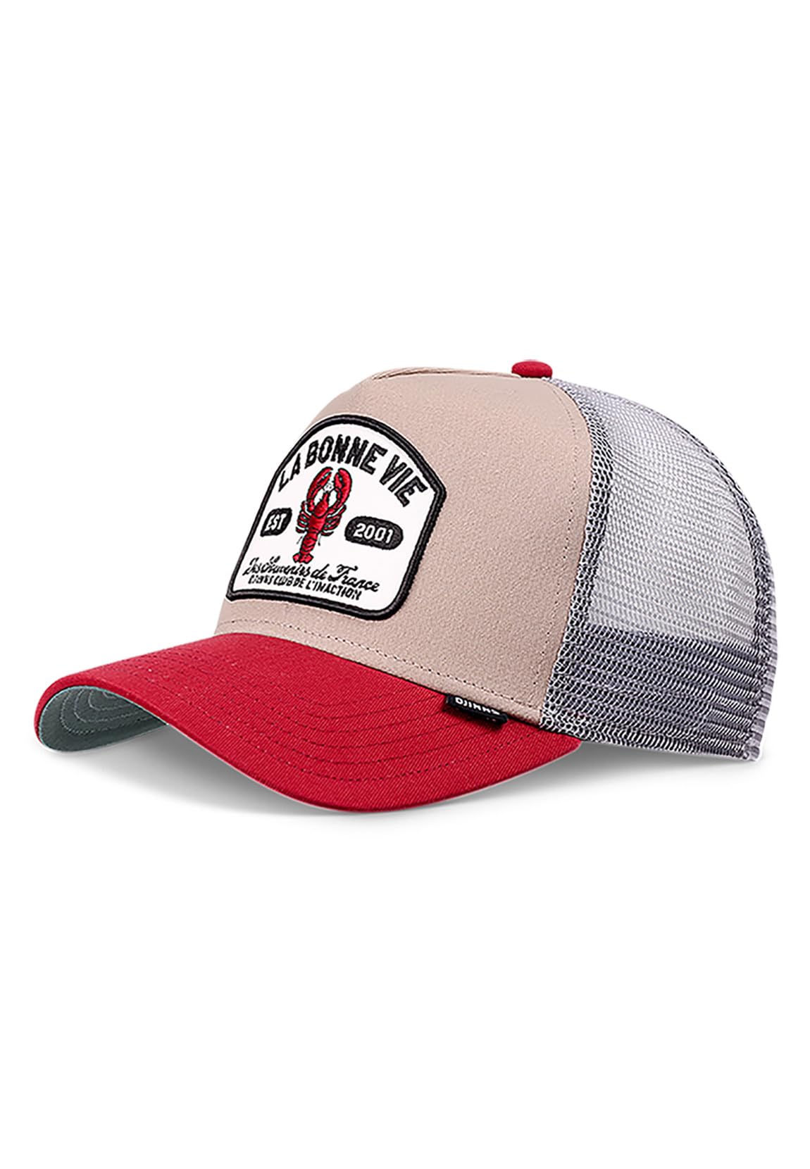 Djinns - La Bonne Vie Trucker Cap Mesh Cap Hat Cap Hat Caps, Khaki/Red/Grey, One Size