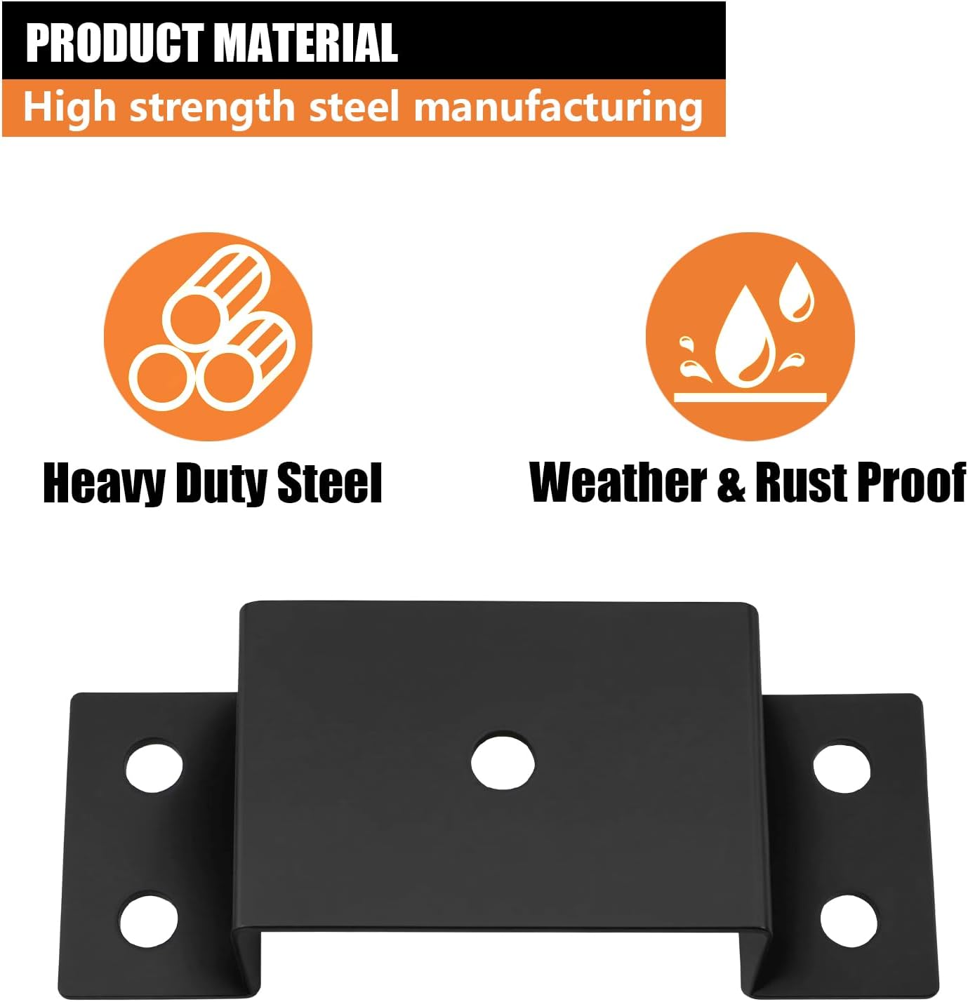 8 Pack Steel Trailer Stake Pockets for 2x4 Wood, Utility Trailer Pocket Stakes Heavy Duty for Lumber Black
