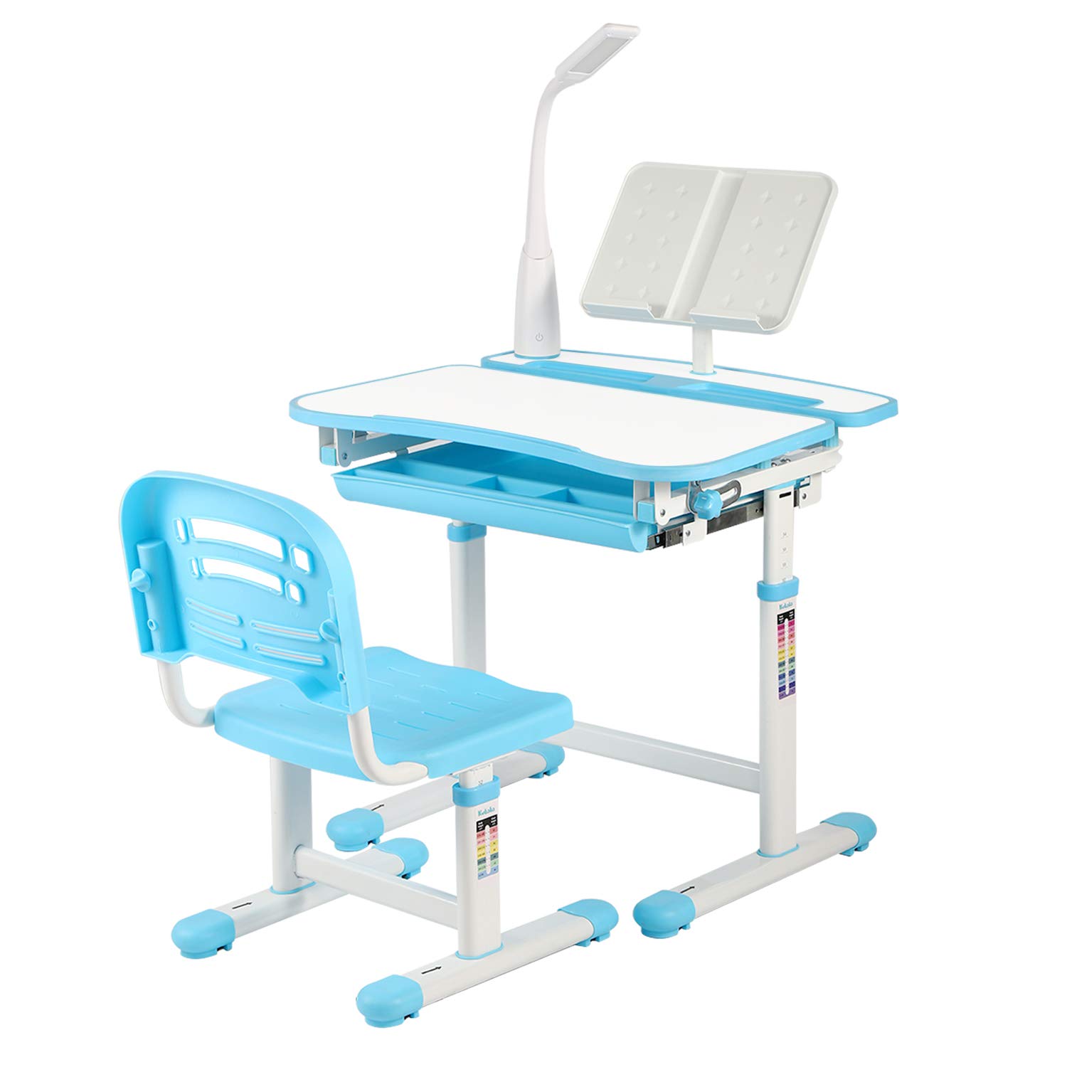 Buy UNIHOM Kids Desk and Chair Set,Height Adjustable Children Study Table with Wood op,Bookstand