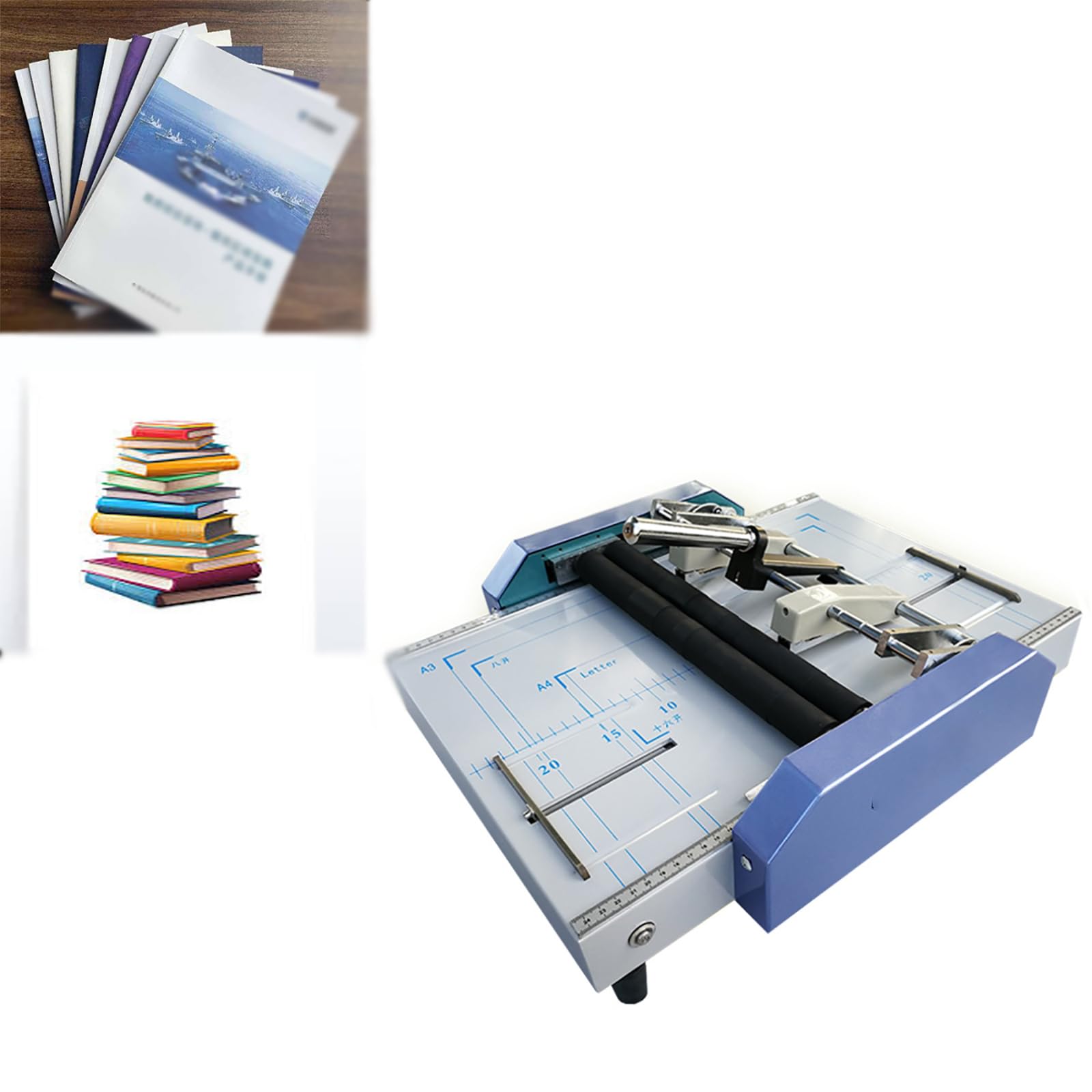 McbeAn Automatische Broschürenbinde- Und Falzmaschine, 70-W-Bindemaschine Mit Doppelarmhalterung, 5 Nagelpositionen, Automatischer Ausrichtung, Mehreren Verarbeitungsmethoden, Für Büro, Druckereien