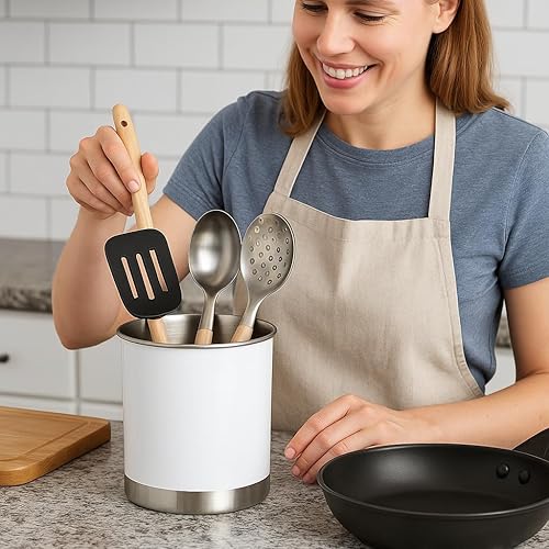 Miniatura 4 de Creative Home Soporte para utensilios de acero inoxidable organizador grande de herramientas de cocina de 6.3 pulgadas para decoración de cocina y