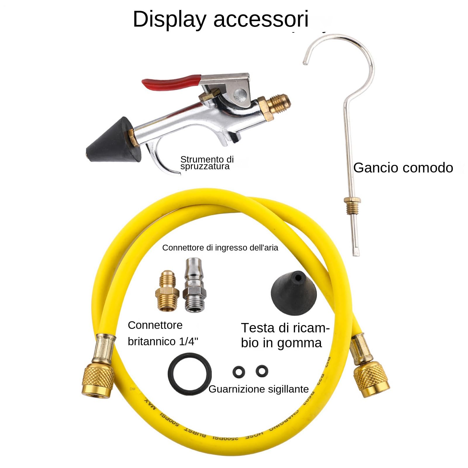 Kit di Lavaggio AC - Set Pulitore Tubazioni Aria Condizionata,Strumento Pulizia Circuiti Con Manometro E Tubo Per Veicoli