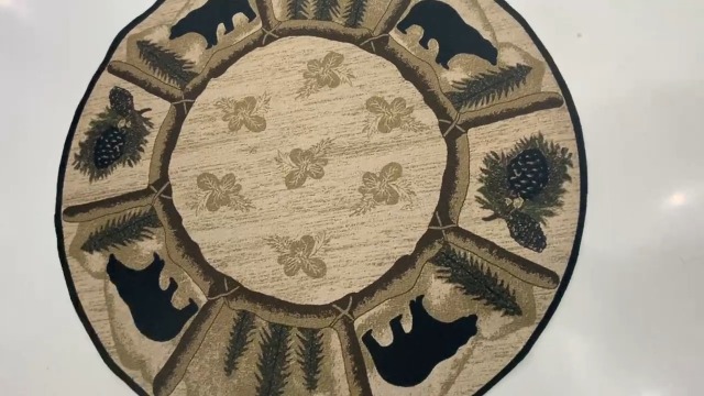 Tapete redondo tipo alfombra Rustic Lodge 3ft miniatura 7