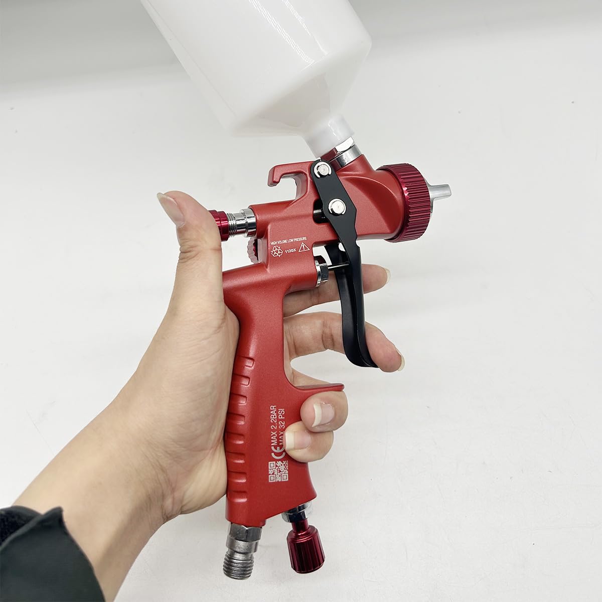 Kit de pistola pulverizadora HVLP, boquillas de pintura de acero inoxidable de 1,4 mm, 1,5 mm, 1,8 mm, taza de pintura de capacidad 600 ml, pulverizador de pintura de alimentación por gravedad